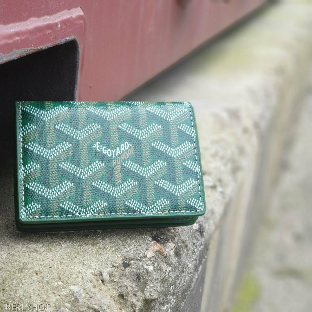 고야드 카드 명함 지갑 그린