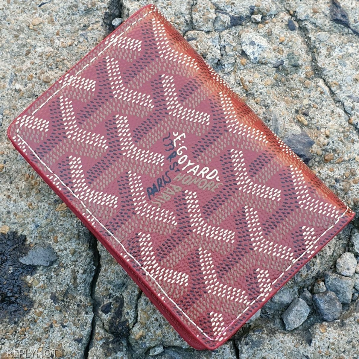 고야드 카드 명함 지갑 버건디