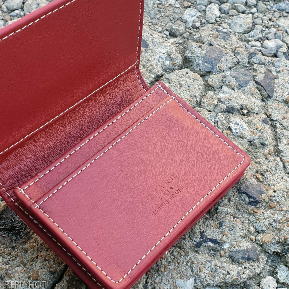 고야드 카드 명함 지갑 버건디