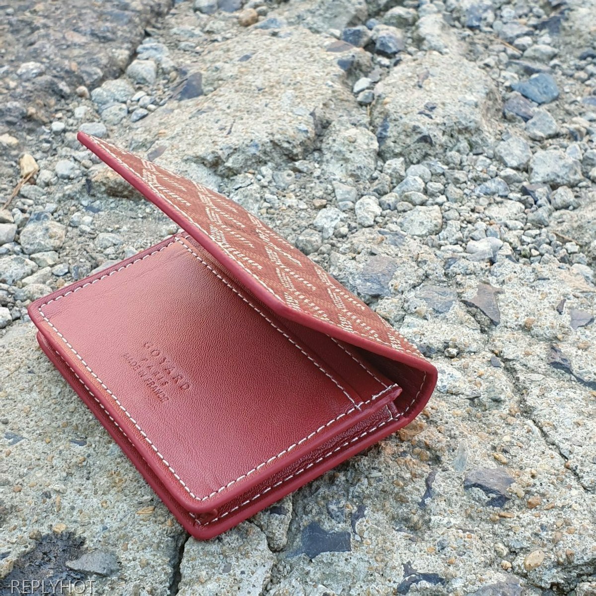 고야드 카드 명함 지갑 버건디