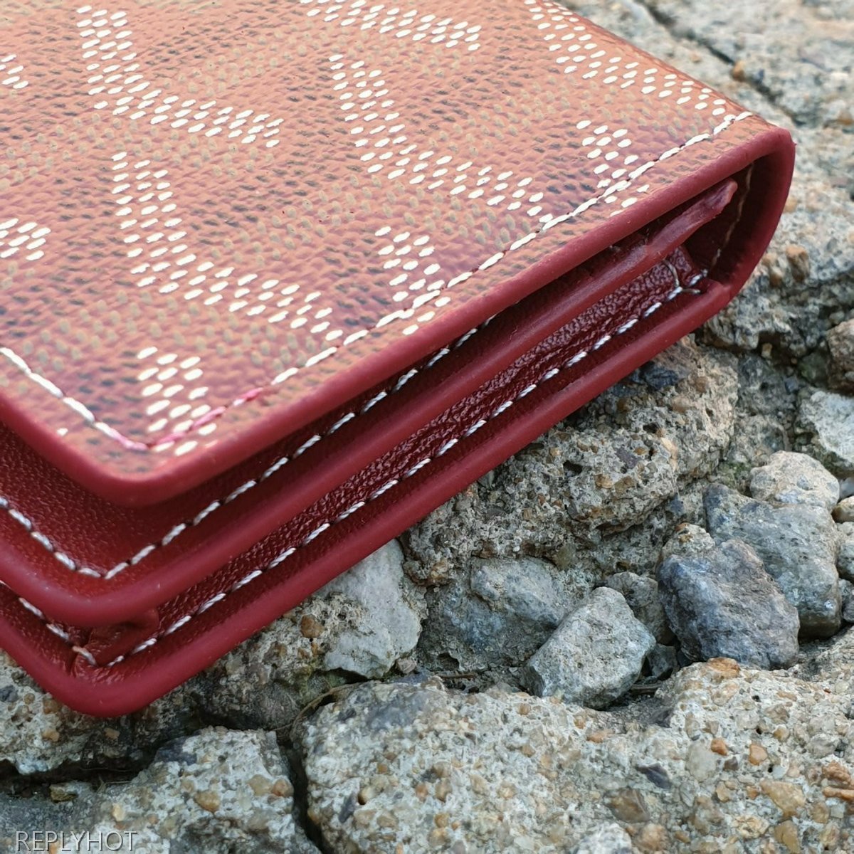 고야드 카드 명함 지갑 버건디