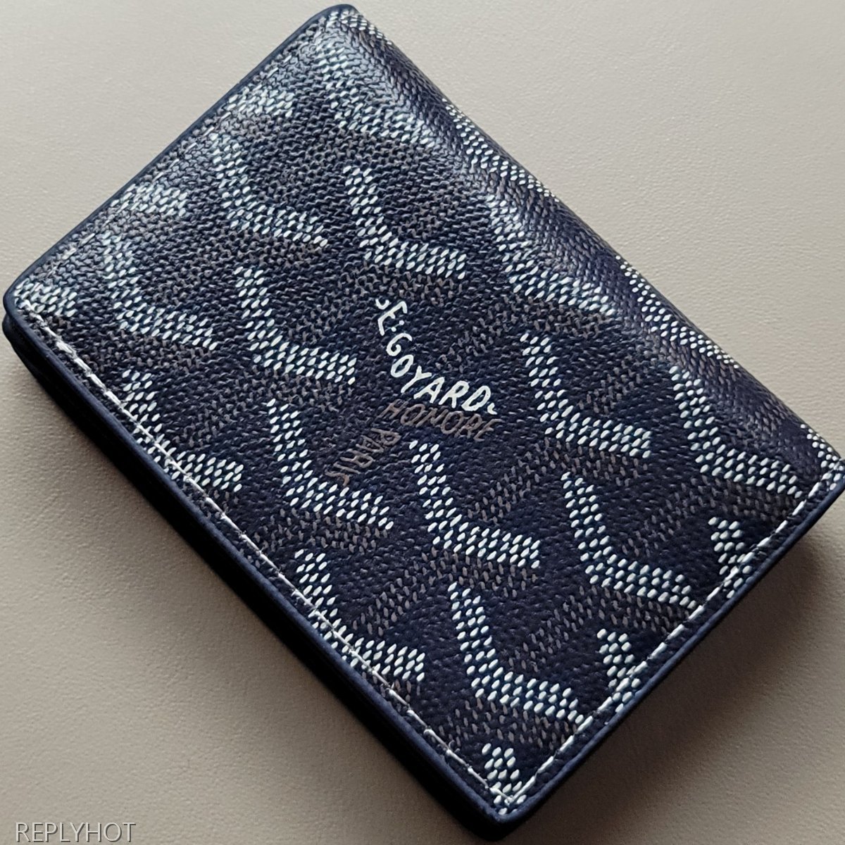 고야드 카드 명함 지갑 네이비