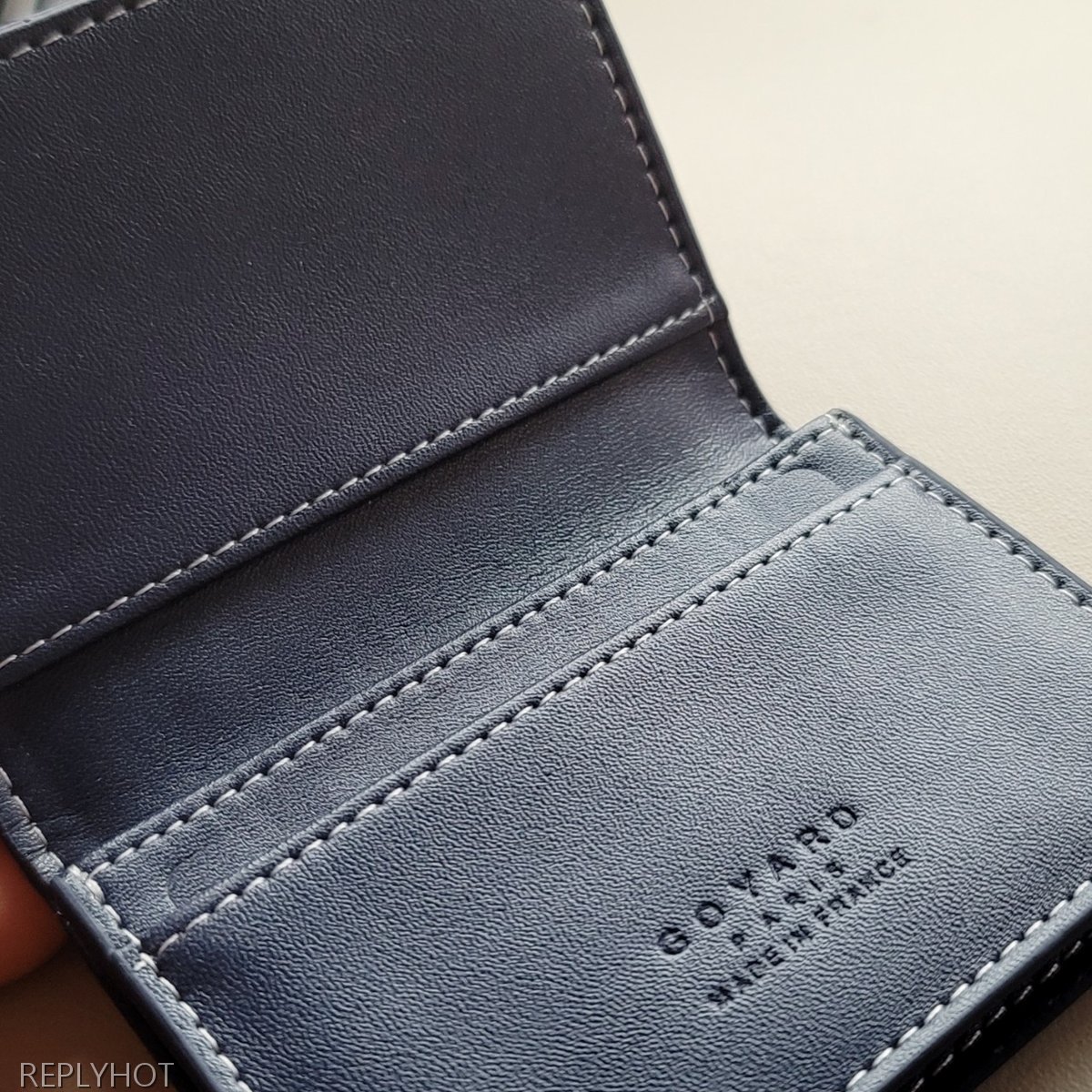 고야드 카드 명함 지갑 네이비