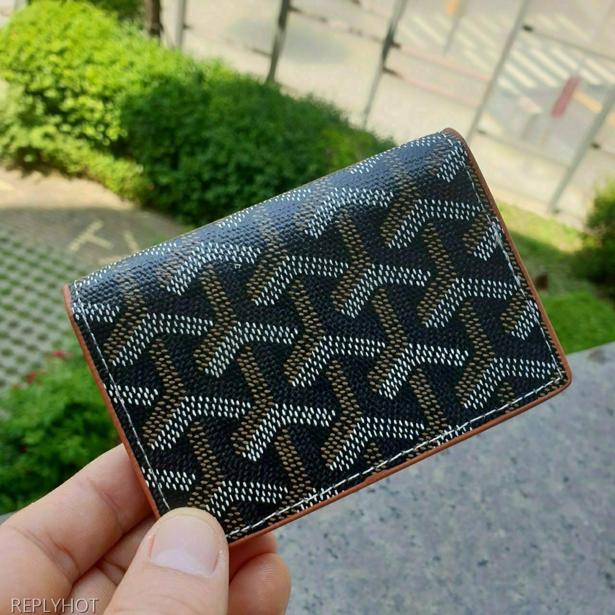 고야드 카드 명함 지갑 블랙 & 브라운