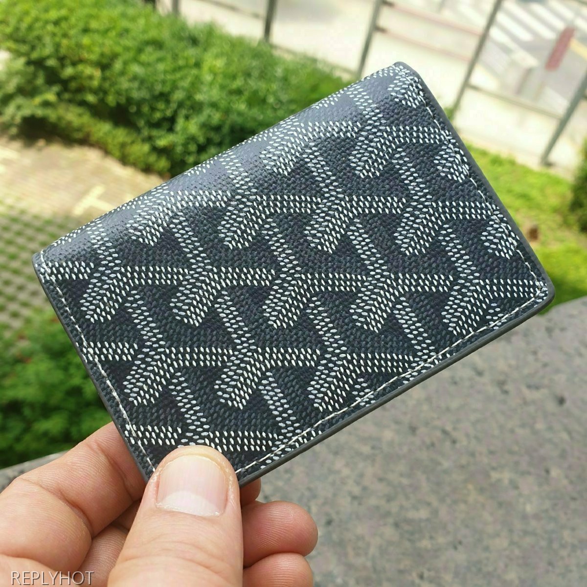 고야드 카드 명함 지갑 그레이