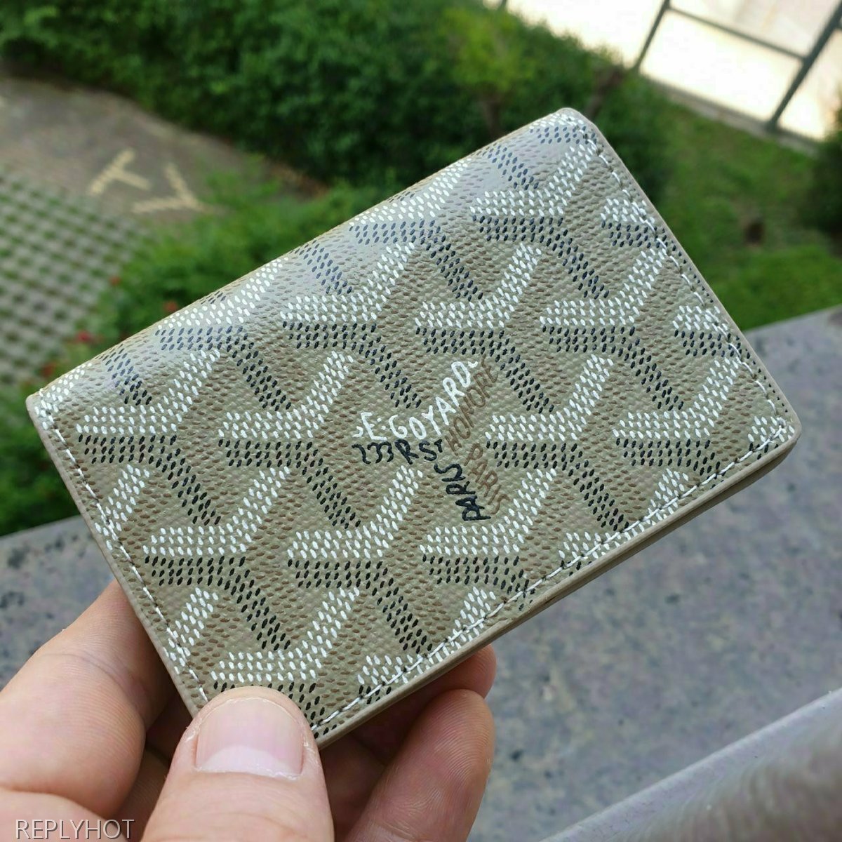 고야드 카드 명함 지갑 베이지
