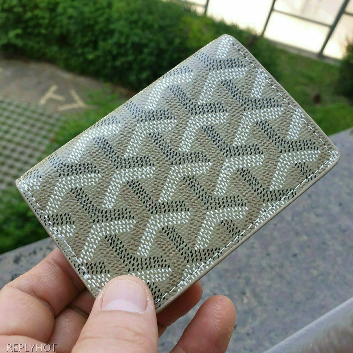 고야드 카드 명함 지갑 베이지