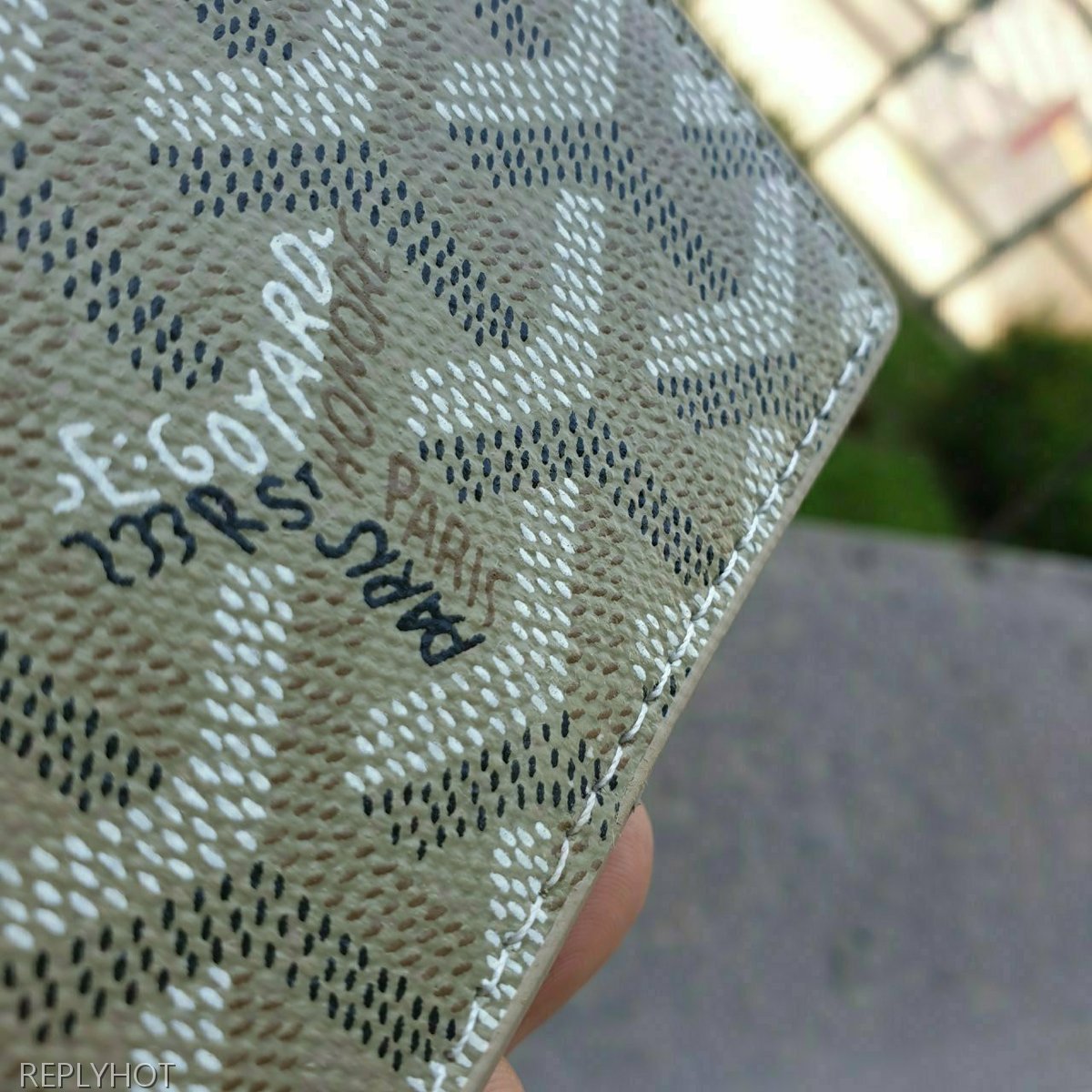 고야드 카드 명함 지갑 베이지