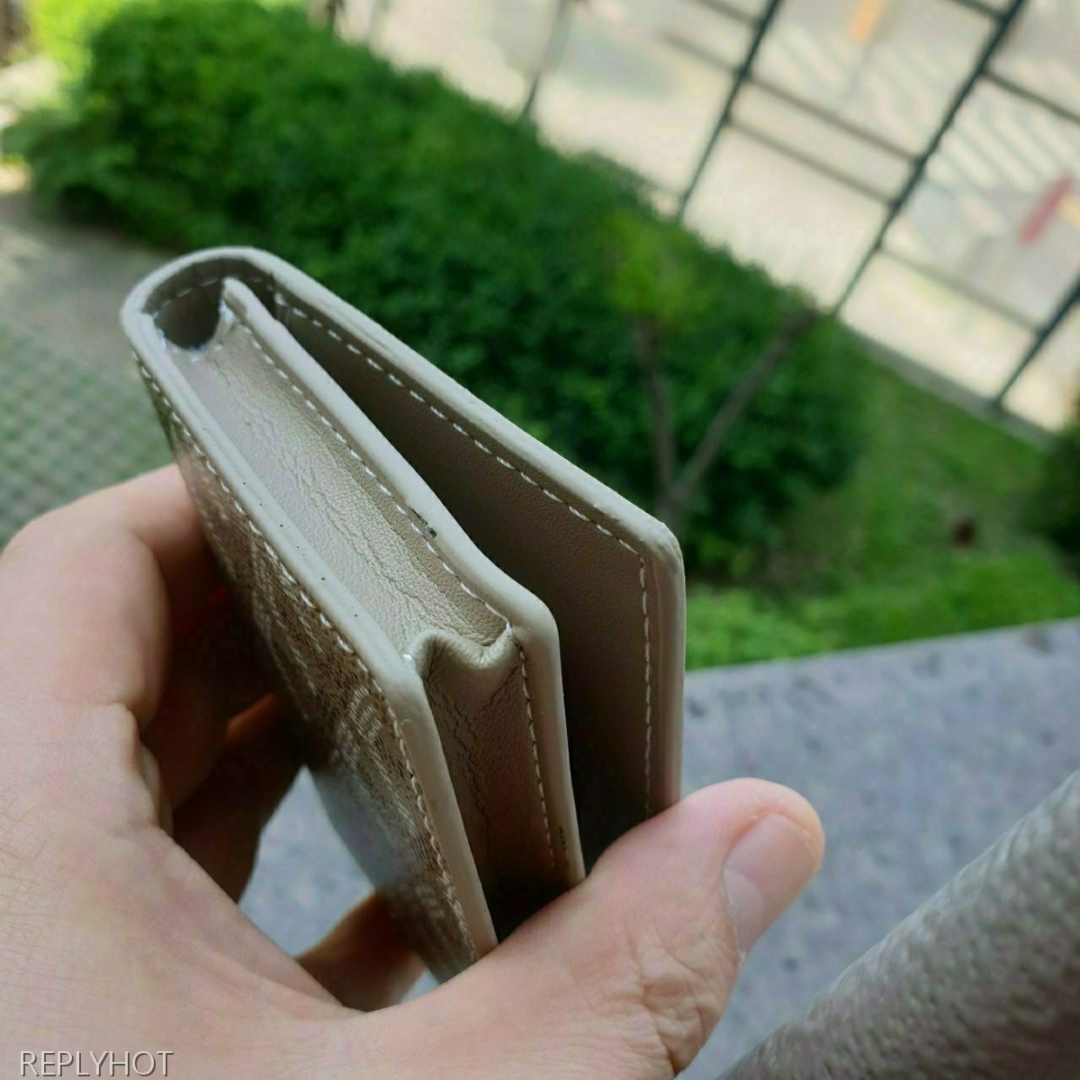 고야드 카드 명함 지갑 베이지