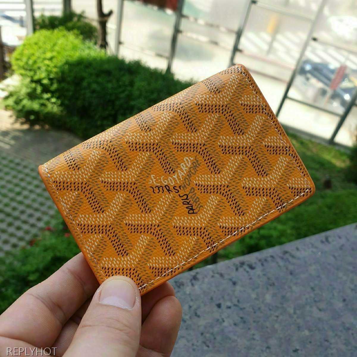 고야드 카드 명함 지갑 엘로우