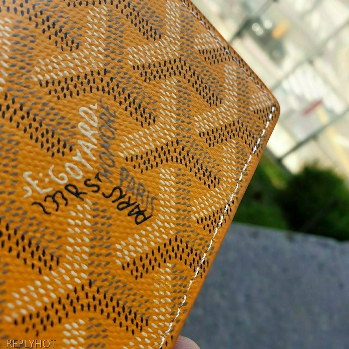 고야드 카드 명함 지갑 엘로우