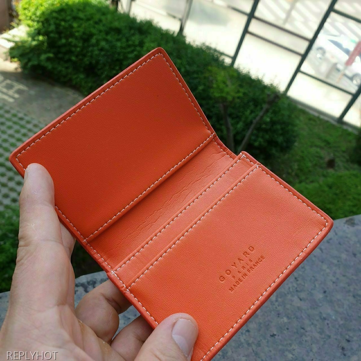 고야드 카드 명함 지갑 오렌지