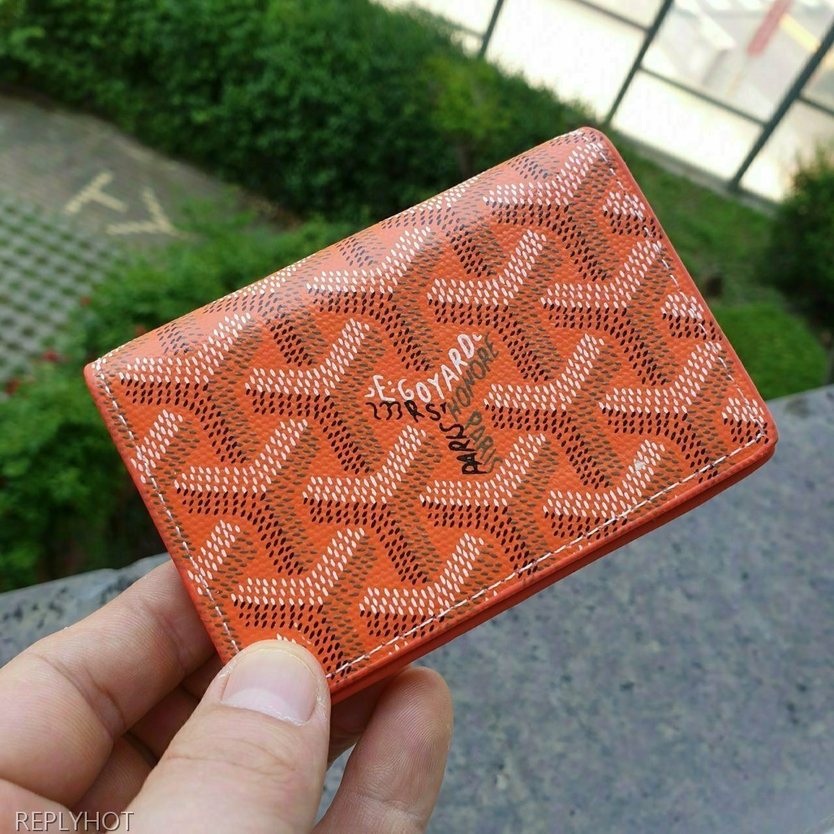 고야드 카드 명함 지갑 오렌지