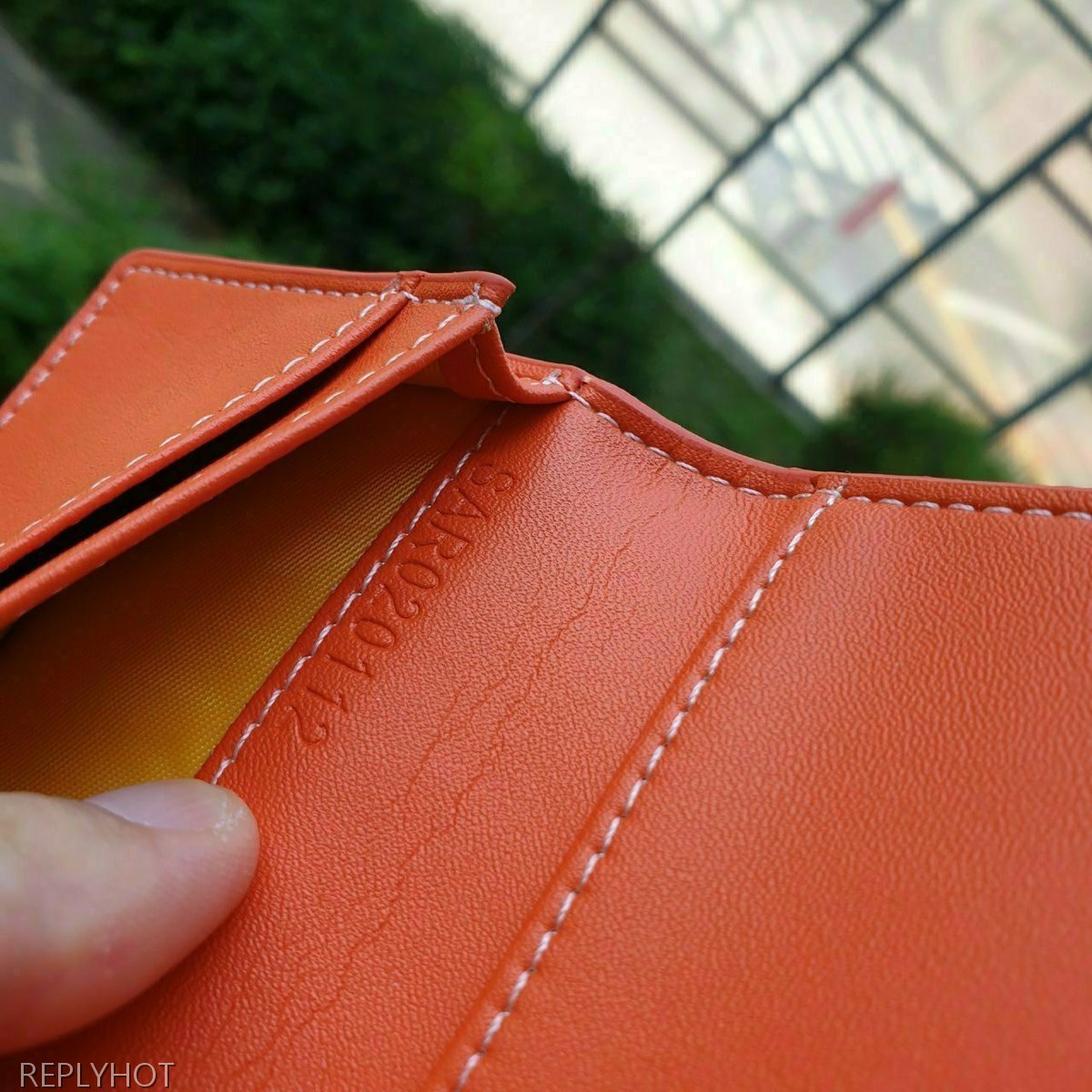 고야드 카드 명함 지갑 오렌지