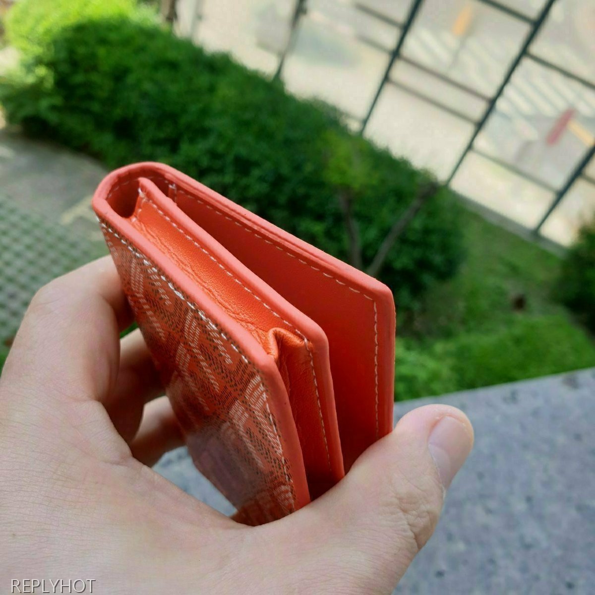 고야드 카드 명함 지갑 오렌지