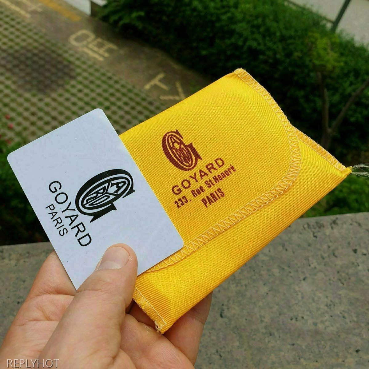 고야드 카드 명함 지갑 오렌지