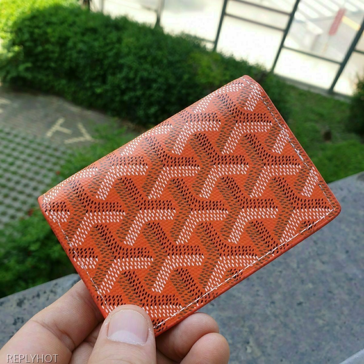 고야드 카드 명함 지갑 오렌지
