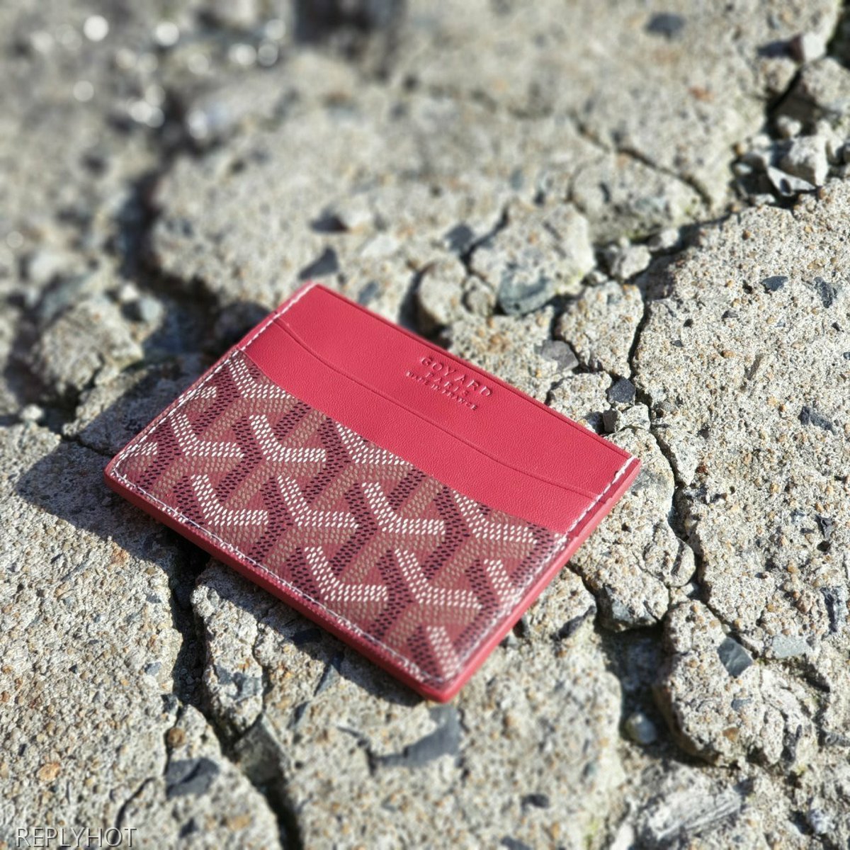 고야드 카드 지갑 버건디