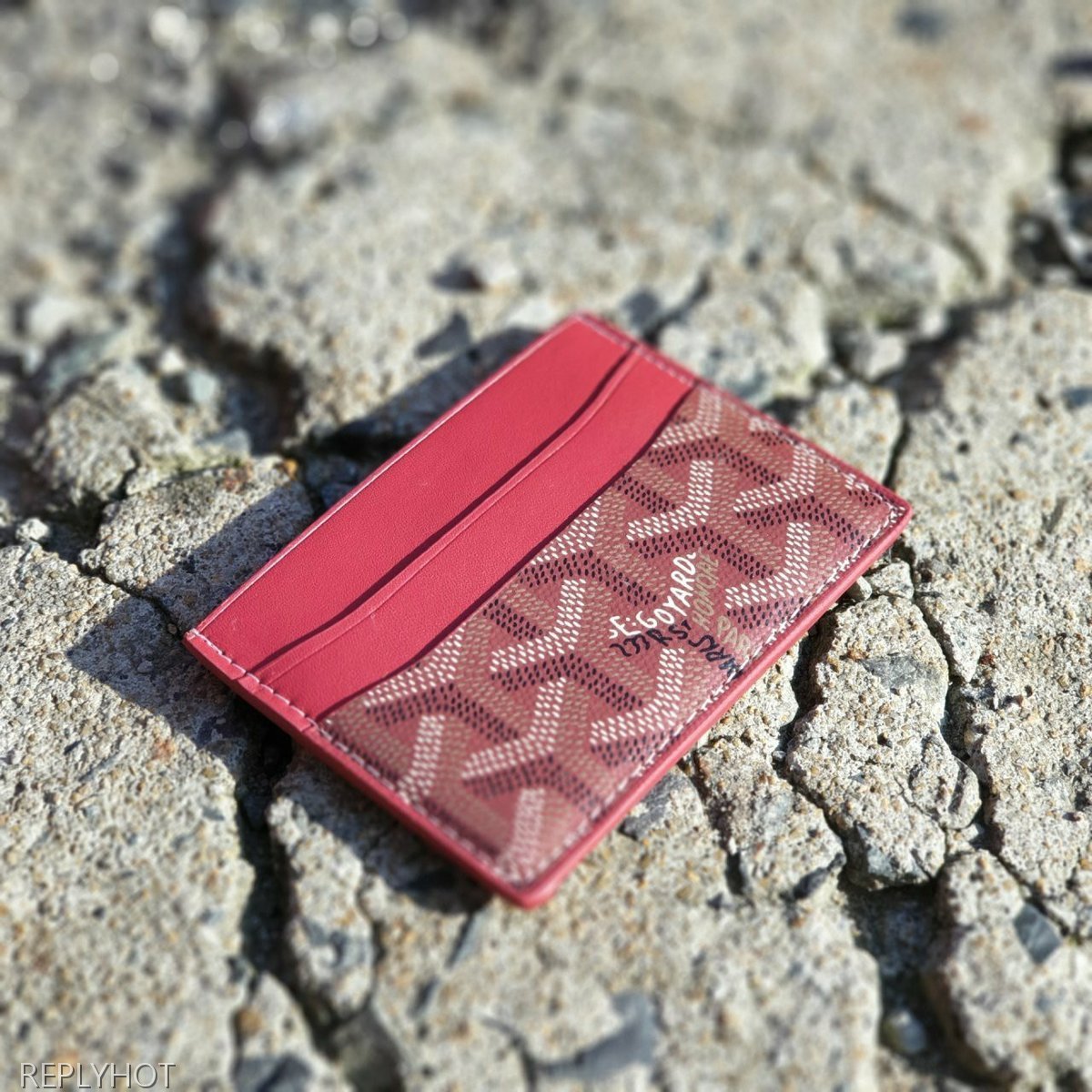 고야드 카드 지갑 버건디