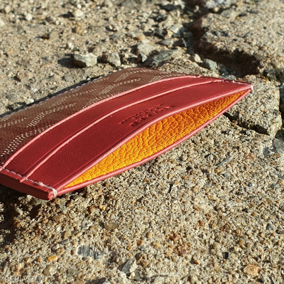 고야드 카드 지갑 버건디