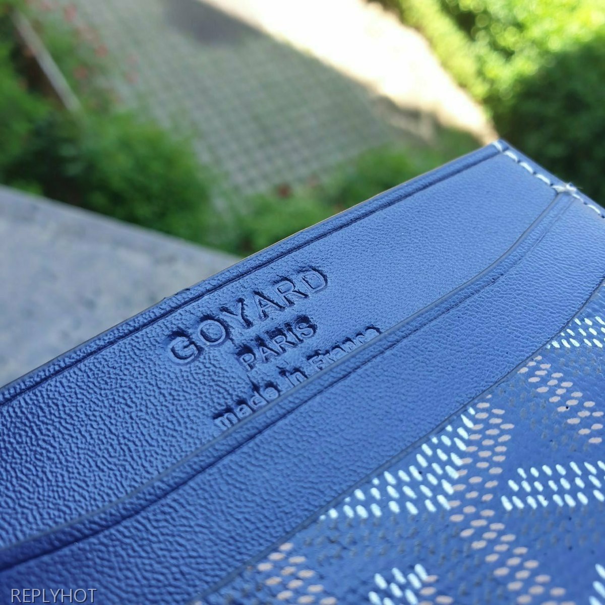 고야드 카드 지갑 네이비