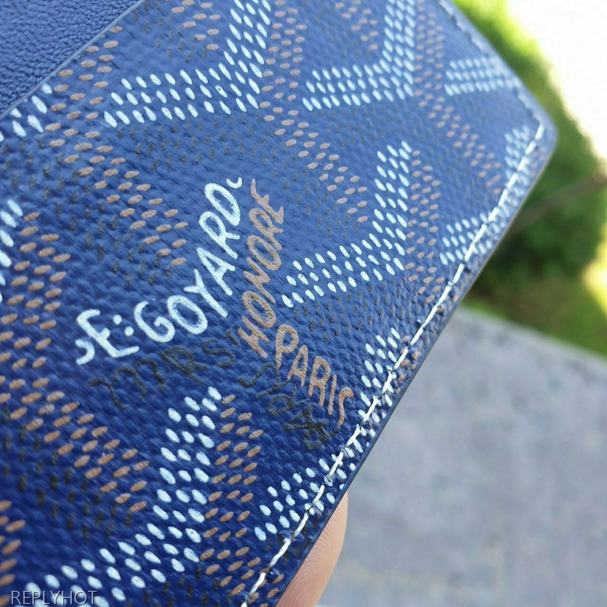 고야드 카드 지갑 네이비