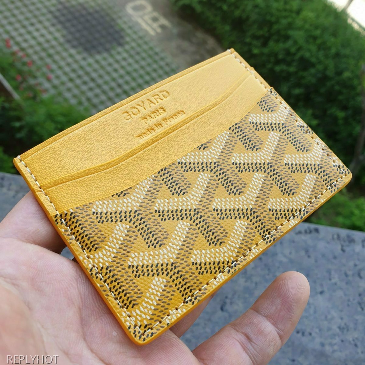 고야드 카드 지갑 엘로우