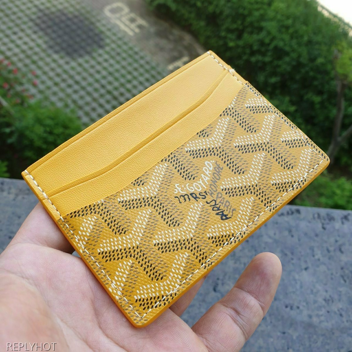 고야드 카드 지갑 엘로우