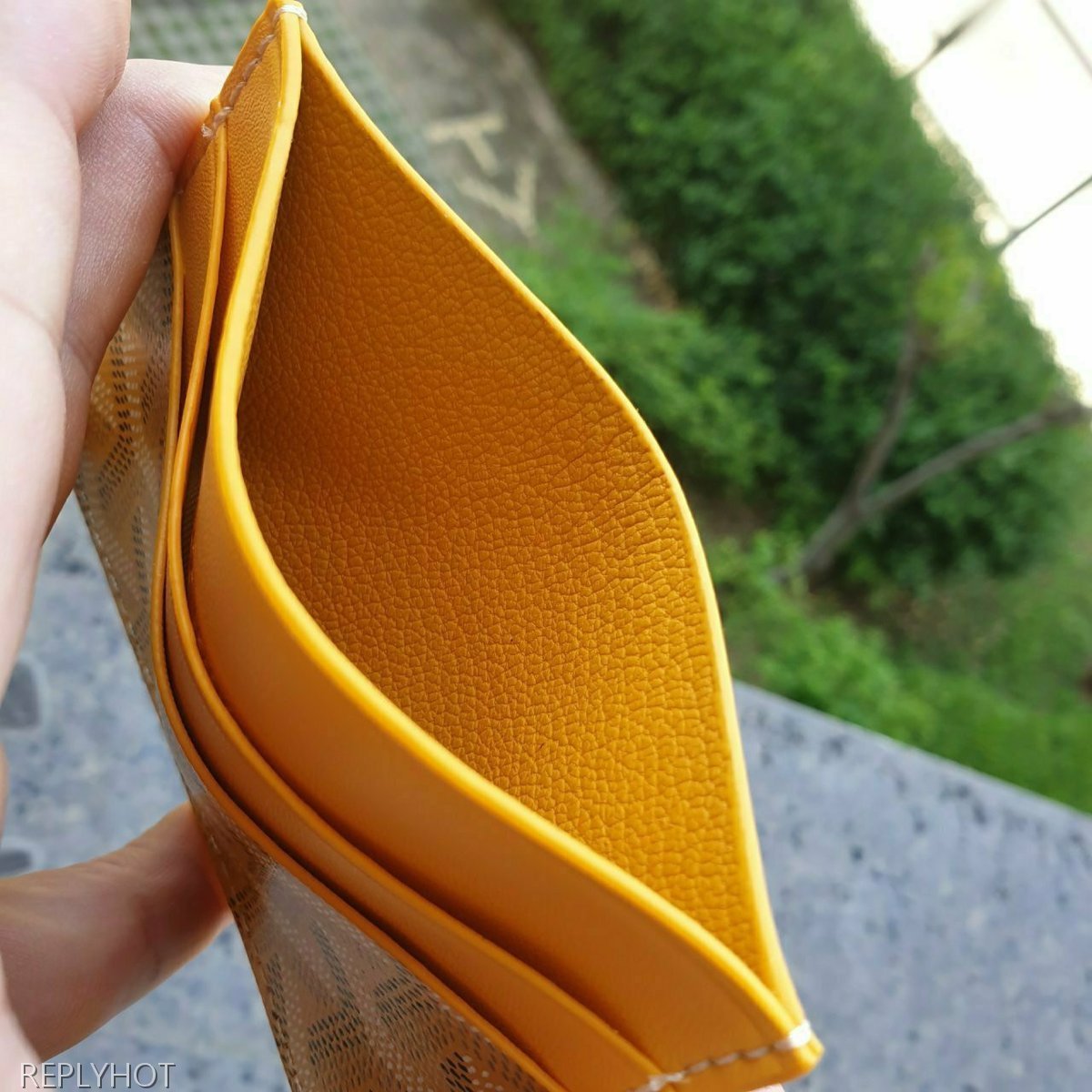 고야드 카드 지갑 엘로우