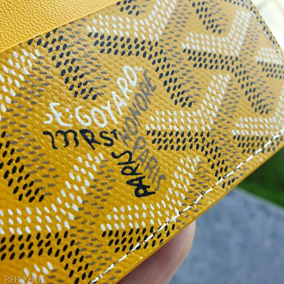 고야드 카드 지갑 엘로우