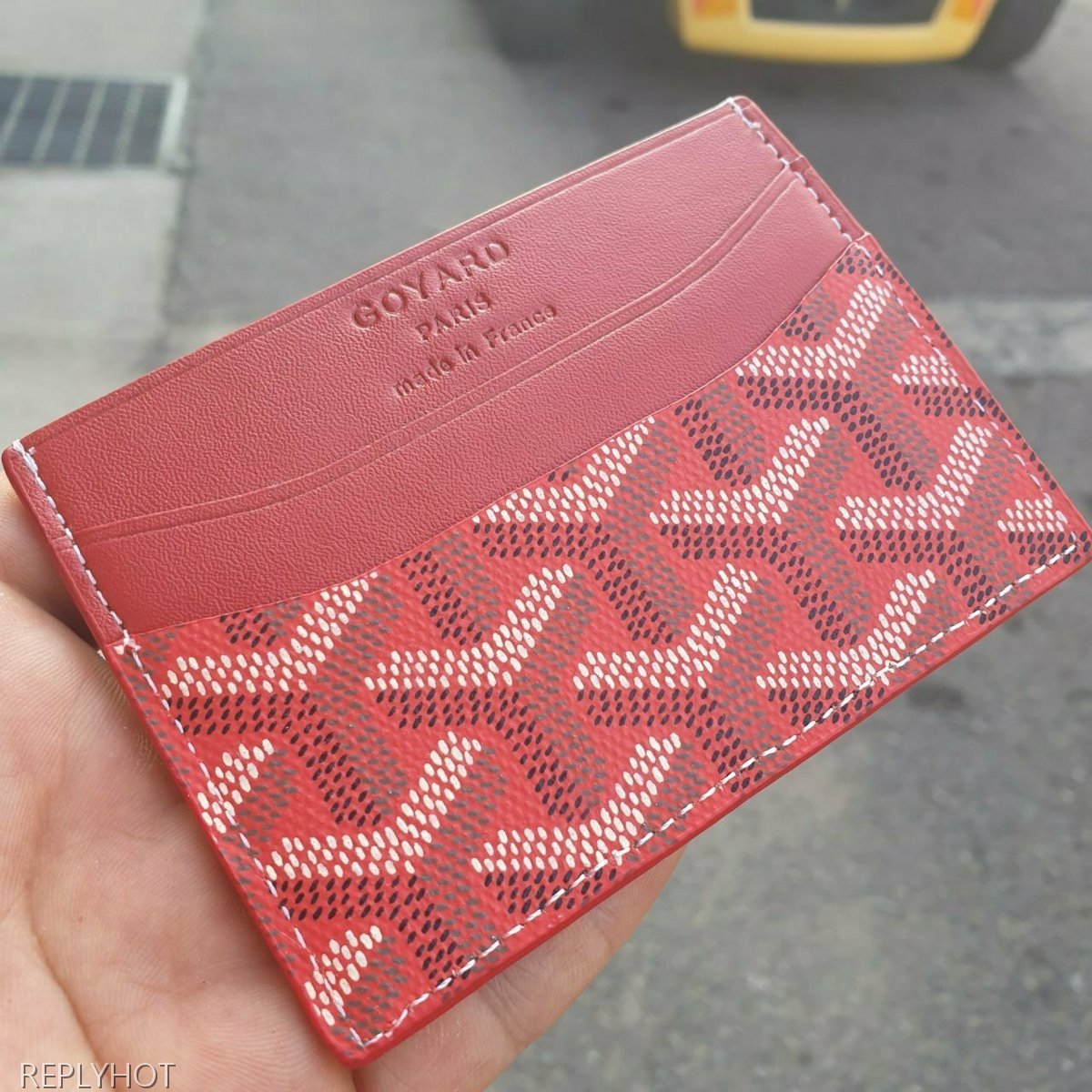 고야드 카드 지갑 레드