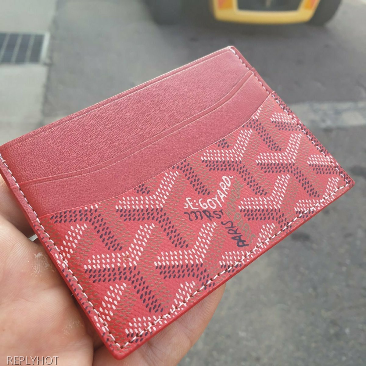 고야드 카드 지갑 레드