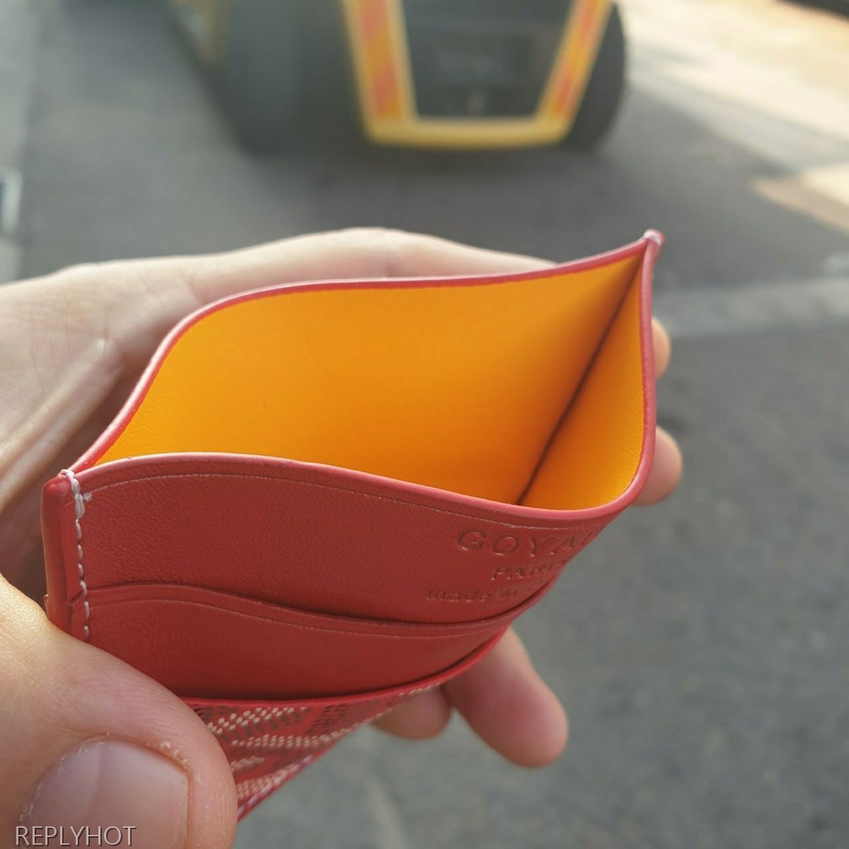 고야드 카드 지갑 레드