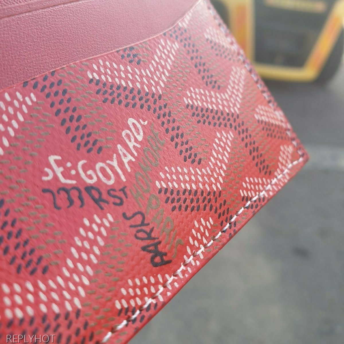 고야드 카드 지갑 레드