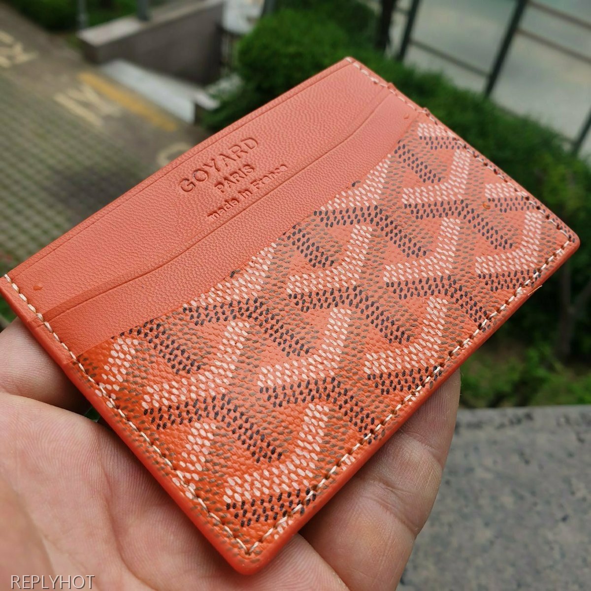 고야드 카드 지갑 오렌지