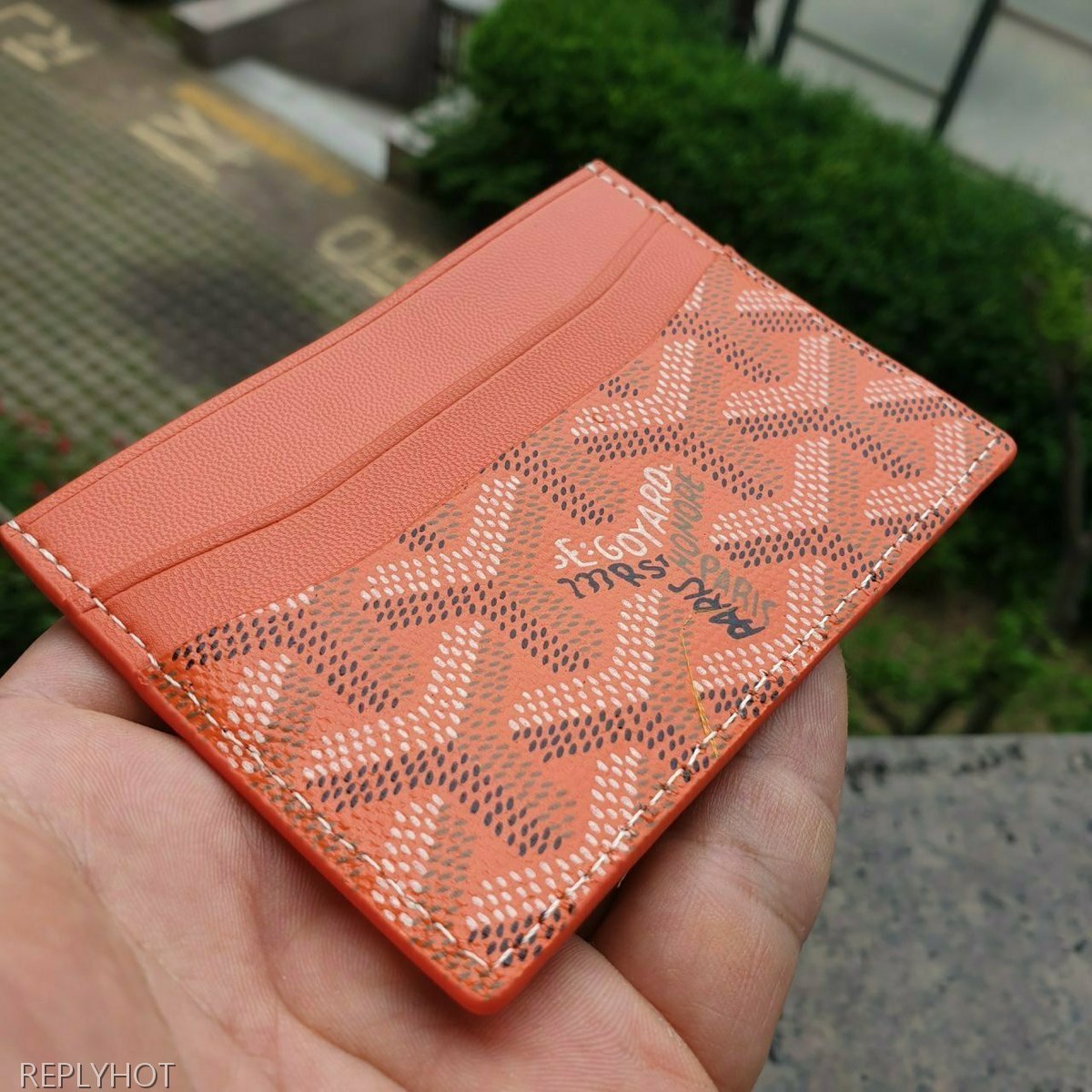 고야드 카드 지갑 오렌지