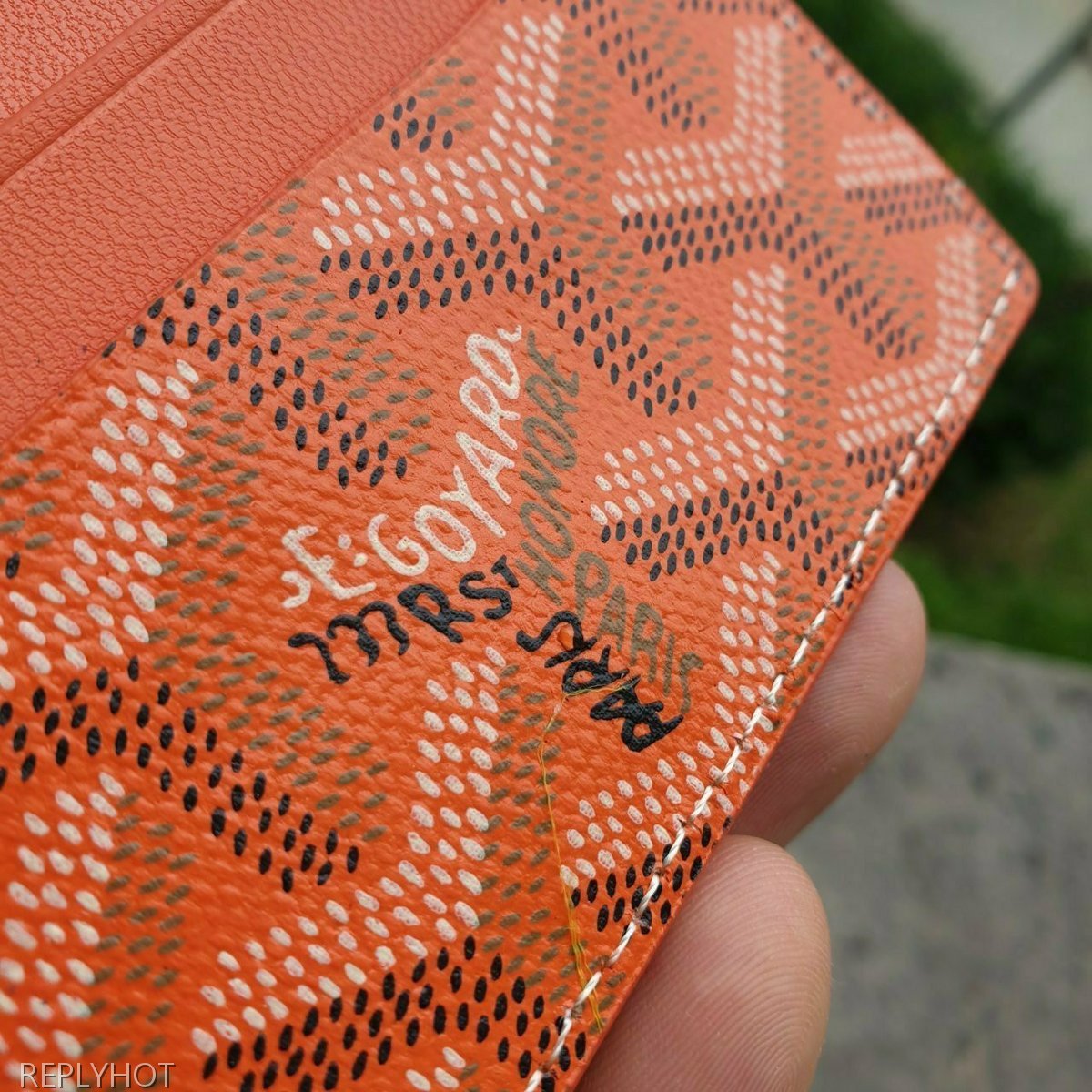 고야드 카드 지갑 오렌지