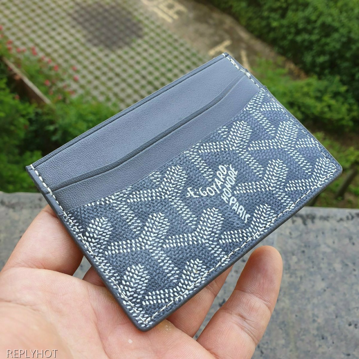 고야드 카드 지갑 그레이