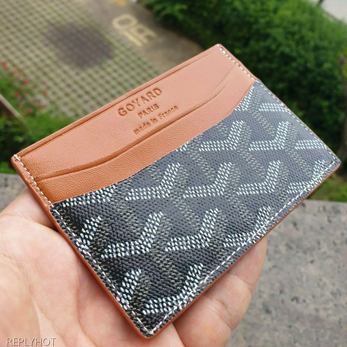 고야드 카드 지갑 블랙 & 브라운