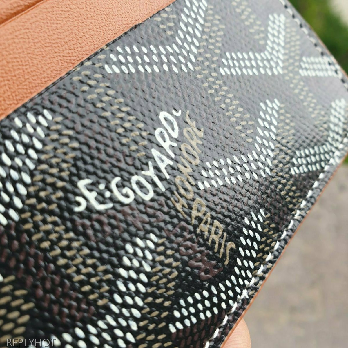 고야드 카드 지갑 블랙 & 브라운