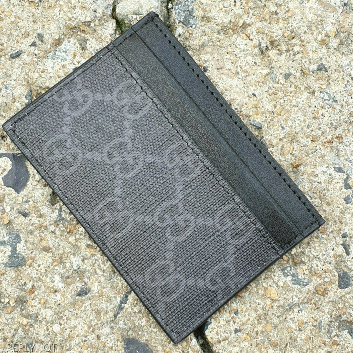 구찌 GG수프림 울프 프린트 카드지갑 블랙