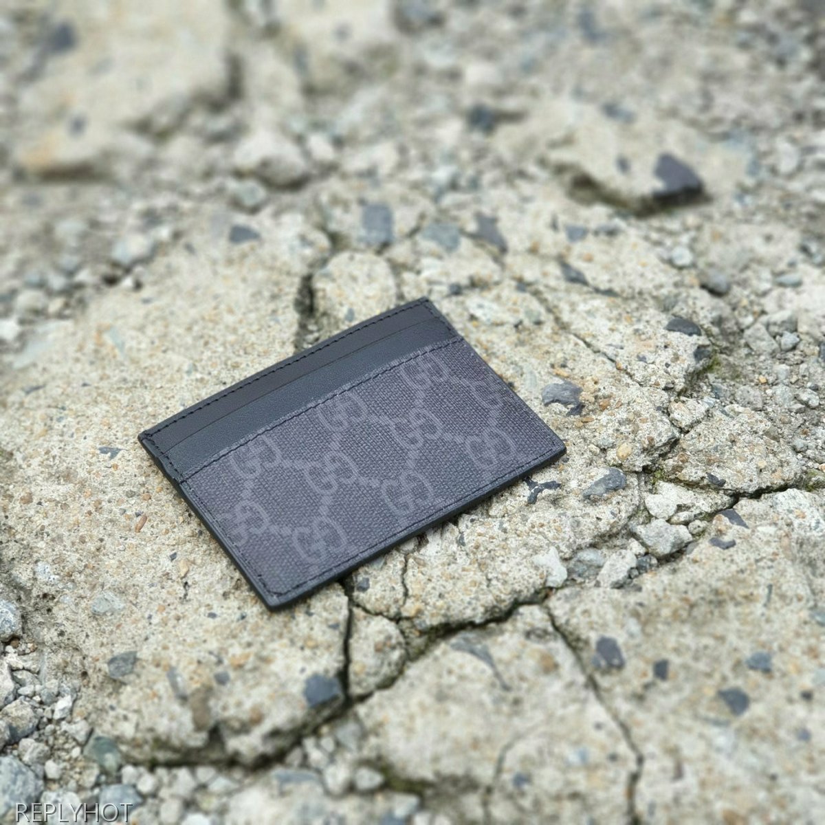 구찌 GG수프림 울프 프린트 카드지갑 블랙