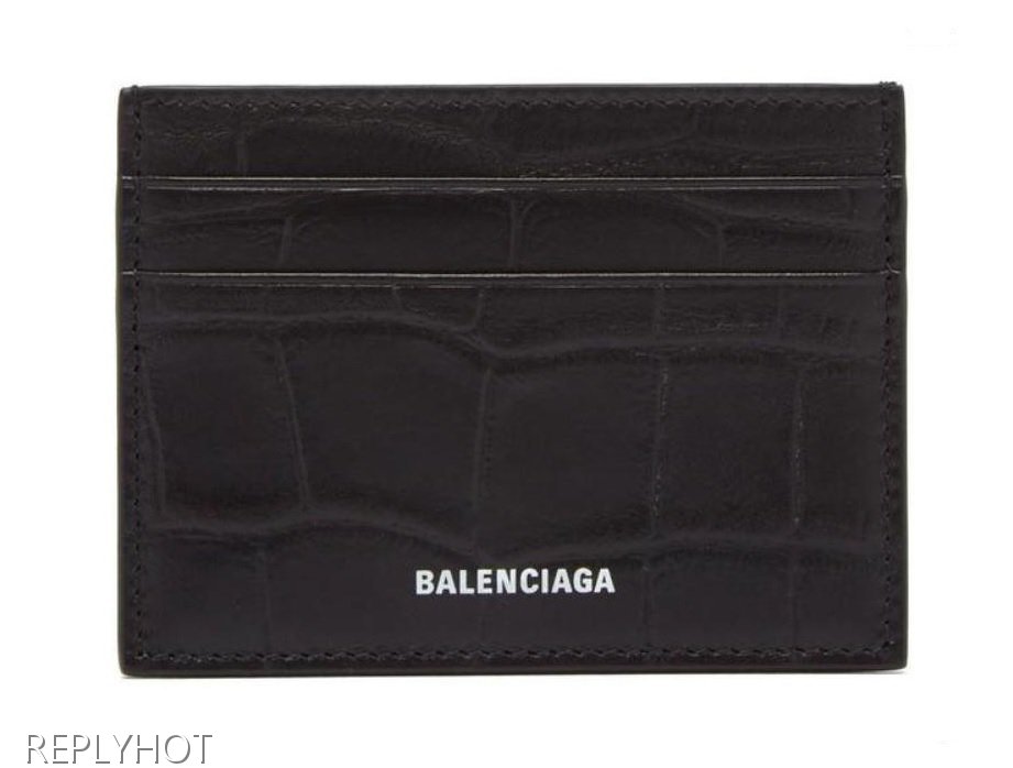 발렌시아가 크로커다일 텍스처 카드 지갑