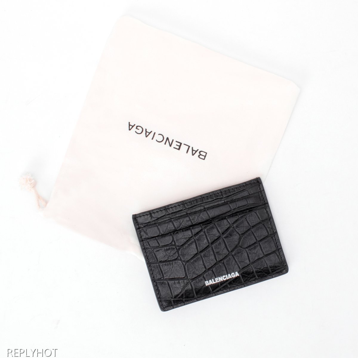 발렌시아가 크로커다일 텍스처 카드 지갑