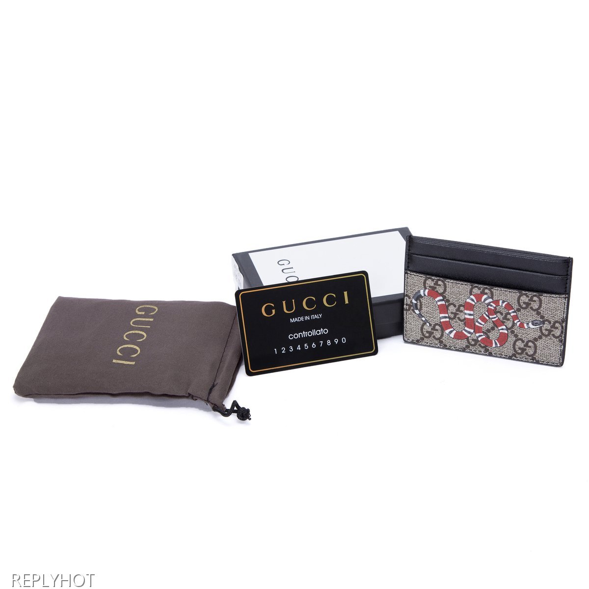 구찌 스네이크카드지갑(갈색)