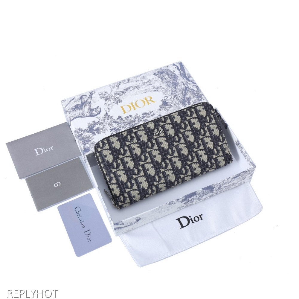 디올 지퍼 장지갑