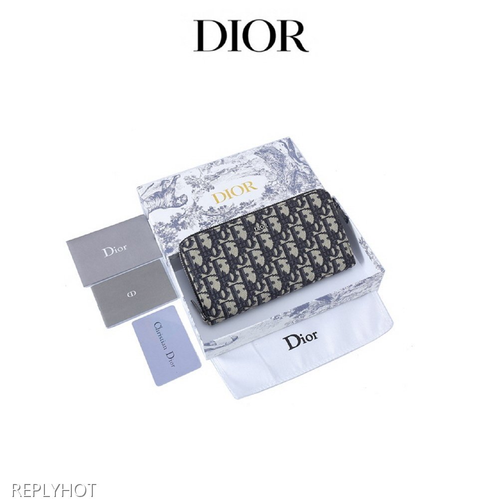 디올 지퍼 장지갑