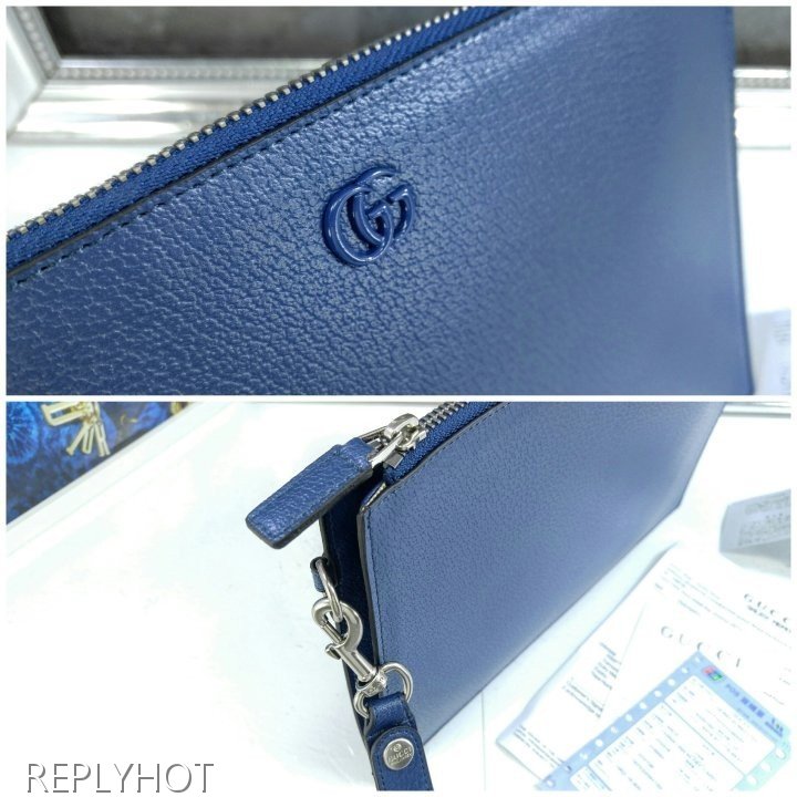 구찌 마몬트 파우치 로얄 블루 가죽 지갑