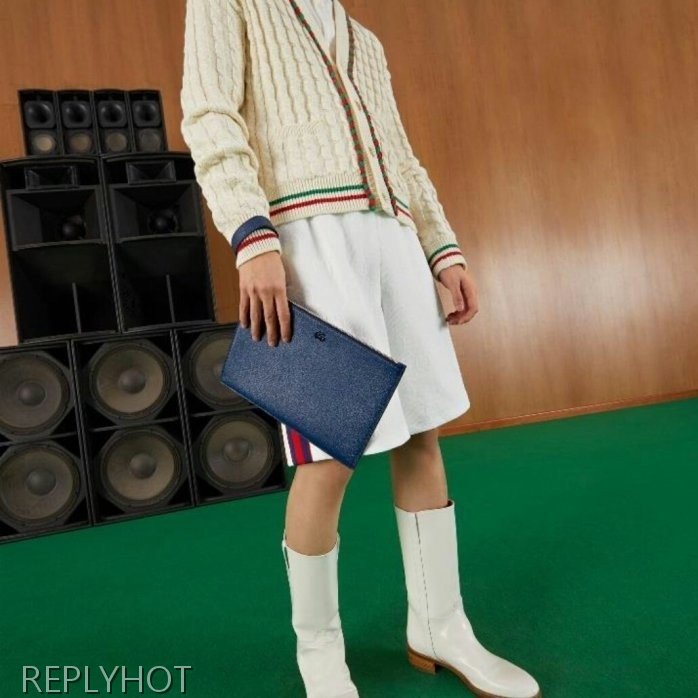 구찌 마몬트 파우치 로얄 블루 가죽 지갑