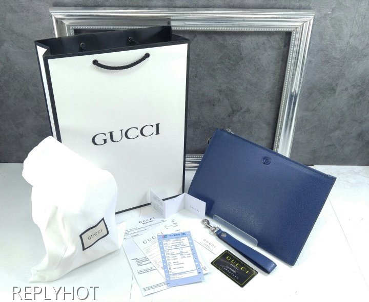 구찌 마몬트 파우치 로얄 블루 가죽 지갑